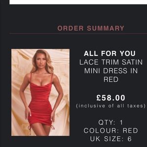 Red Oh Polly dress. sizing - US:2 UK:6